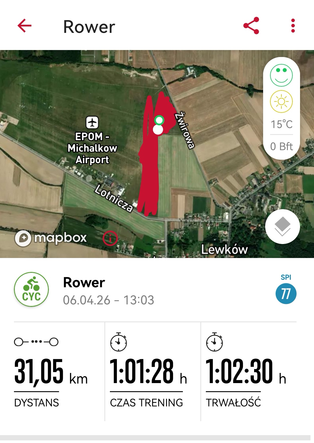 Screenshot z przejazdu