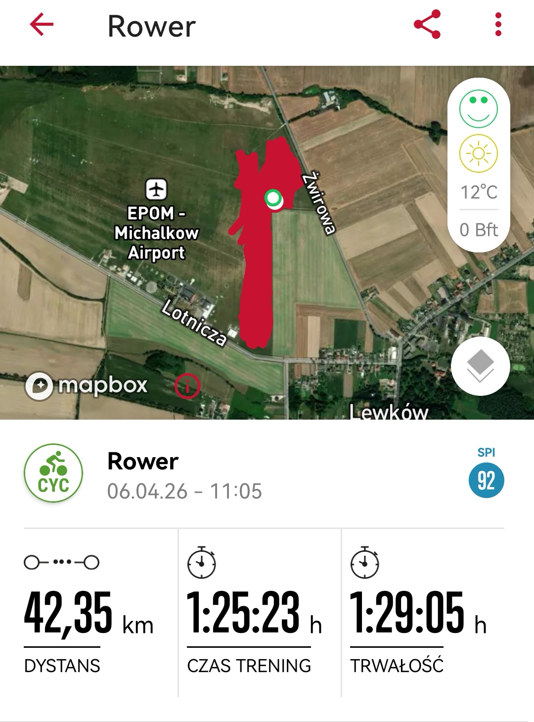 Screenshot z przejazdu